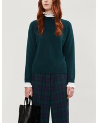 Sandro Miles High-neck Wool-blend Jumper - Green
