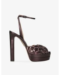 Aquazzura - Ce Soir 130 Plateau Leather Sandals - Lyst