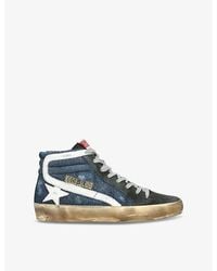 Golden Goose - Slide 50696 Denim High-Top Trainers - Lyst