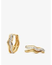 Missoma - Molten Snow Double Mini 9Ct Solid And Lab Grown Diamond Hoop Earrings - Lyst