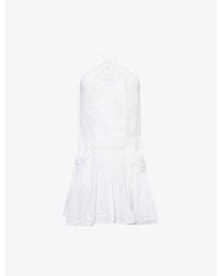 Isabel Marant - Geraldine Lace-Trim Cotton Mini Dress - Lyst
