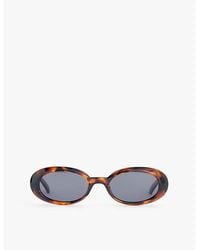 Le Specs - Work It Oval-Frame Polycarbonate Sunglasses - Lyst