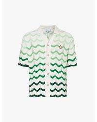 Casablancabrand - Wave-pattern Crochet Cotton-knit Shirt - Lyst
