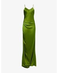 Victoria Beckham - Draped Backless Satin Maxi Dress - Lyst