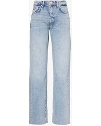 7 For All Mankind - Tess Straight-leg High-rise Stretch-denim Jeans - Lyst
