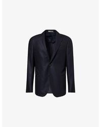 Corneliani - Leather-Tab Single-Breasted Wool And Cashmere-Blend Jacket - Lyst