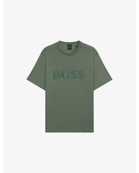 BOSS - Logo-Print Short-Sleeve Cotton T-Shirt - Lyst
