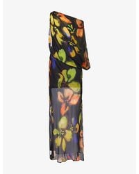 SIR. - Arisa Printed Draped Woven Maxi Dress - Lyst