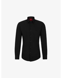 HUGO - Animal-Print Slim-Fit Cotton Shirt - Lyst