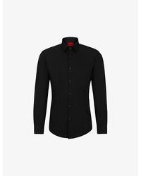 HUGO - Animal-Print Slim-Fit Cotton Shirt - Lyst