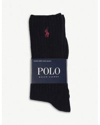 Polo Ralph Lauren - Ribbed Cotton-Blend Socks - Lyst