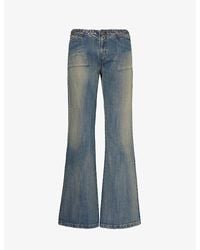 Jaded London - Whipstitch Faded-wash Boot-cut Low-rise Jeans - Lyst