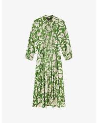 Whistles - Floral Long-Sleeved Woven Shirt Dress - Lyst