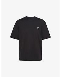 Prada - Logo-Patch Crewneck Cotton T-Shirt Xxxl - Lyst