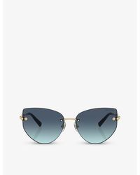 Tiffany & Co. - Tf3096 Butterfly-frame Metal Sunglasses - Lyst