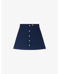 Sandro - Ribbed High-Rise Knitted Mini Skirt - Lyst