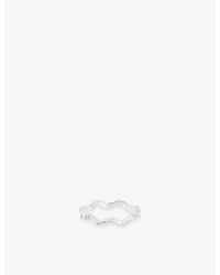 Astrid & Miyu - Ripple-Plated Sterling And Cubic Zirconia Band Ring - Lyst