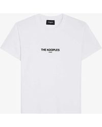 The Kooples - Brand-print Cotton-jersey T-shirt - Lyst