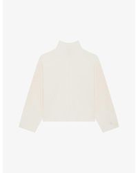The Kooples - Logo-Embroidered Funnel-Neck Stretch-Woven Jumper - Lyst
