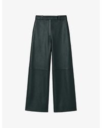 Ro&zo - Wide-Leg High-Rise Leather Trousers - Lyst
