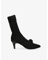 Chloé - Suzie Knotted Knit Heeled Ankle Boots - Lyst