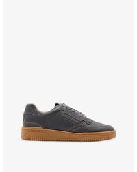 AllSaints - Regan Panelled Suede And Leather Low-Top Trainers - Lyst