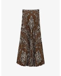 Sandro - Bandana-Pattern Pleated Woven Maxi Skirt - Lyst