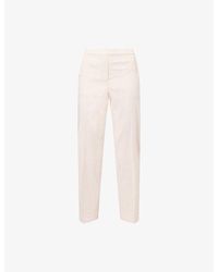 Theory - Treeca Pull-On Linen-Blend Trousers - Lyst