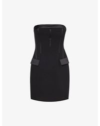 Zac Posen - Strapless Slim-fit Stretch-woven Mini Dress - Lyst