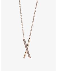 Tiffany & Co. - Atlas® X 18ct Rose-gold And 0.19ct Diamond Pendant Necklace - Lyst