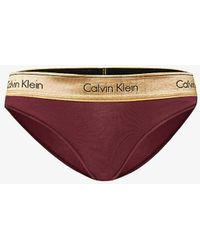 Calvin Klein - Modern Branded-waist Cotton-blend Briefs X - Lyst