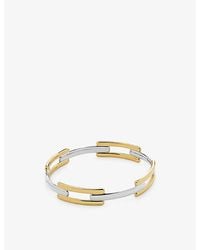 Monica Vinader - Signature Link 18Ct-Plated Vermeil Sterling- And Sterling- Bangle - Lyst