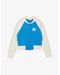 Sandro - Bolzano Logo-patch Colour-blocked Knitted Varsity Cardigan - Lyst
