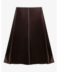 Marni - Contrast-Stitch Satin Midi Skirt - Lyst