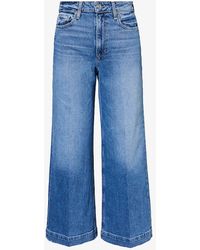 PAIGE - Harper Ankle Flared-leg Mid-rise Stretch-cotton Jeans - Lyst