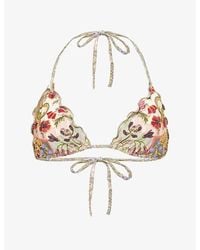 Agua Bendita - Lolita Floral-Print Bikini Top - Lyst