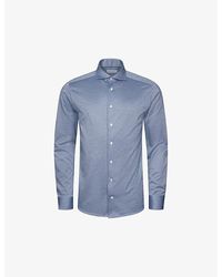 Eton - Solid Filo Di Scozia Slim-contemporary-fit Cotton-piqué Shirt - Lyst