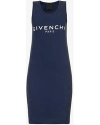 Givenchy - Brand-print Slim-fit Stretch-cotton Mini Dres - Lyst