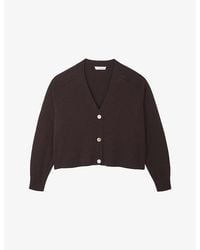 The White Company - Cropped V-Neck Wool And Cashmere-Blend Cardigan - Lyst