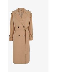 Whistles Womens Cream Riley Double-breasted Woven Trench Coat 14 - Natural