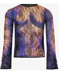 Sinead Gorey - Gradient-pattern Long-sleeved Lace Top X - Lyst