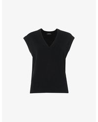 Whistles - V-Neck Knitted Wool Tank Top - Lyst