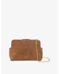 Reiss - Bethany Lizard-Effect Suede Clutch Bag - Lyst