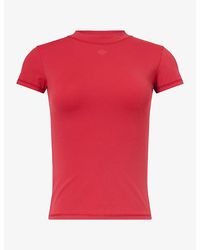 The Couture Club - Sculpt Short-Sleeved Stretch-Woven T-Shirt - Lyst