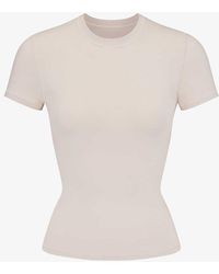 Skims - Short-sleeved Slim-fit Stretch-cotton T-shirt Xx - Lyst