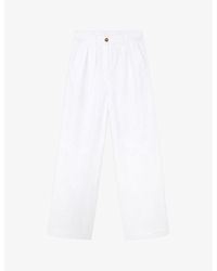 The White Company - The Company Two Pleat Wide-leg Linen Trousers - Lyst