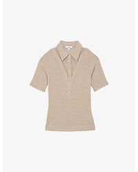 Reiss - Shona Collar-Insert Stretch-Knit Top - Lyst