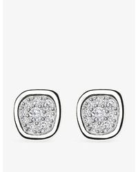 Missoma - Molten Soft Square Pavé Sterling-Plated Brass Stud Earrings - Lyst