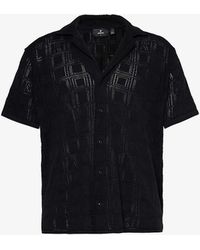 Represent - Semi-sheer Camp-collar Organic-cotton Knit Shirt Xx - Lyst