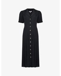 Reformation - Wilde Puff-sleeve Button-front Woven Midi Dress - Lyst